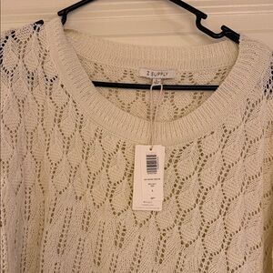 Z Supply Cream Open Weave Crewneck Sweater